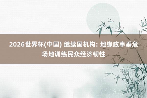 2026世界杯(中国) 继续国机构: 地缘政事垂危场地训练民众经济韧性