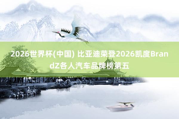 2026世界杯(中国) 比亚迪荣登2026凯度BrandZ各人汽车品牌榜第五