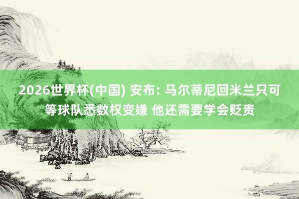 2026世界杯(中国) 安布: 马尔蒂尼回米兰只可等球队悉数权变嫌 他还需要学会贬责