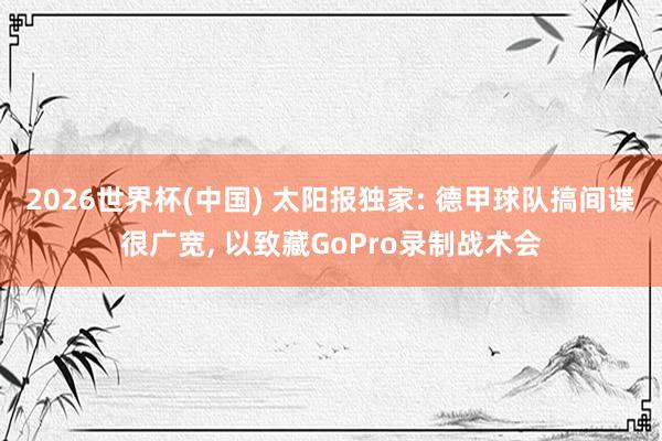 2026世界杯(中国) 太阳报独家: 德甲球队搞间谍很广宽， 以致藏GoPro录制战术会