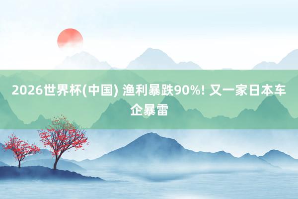 2026世界杯(中国) 渔利暴跌90%! 又一家日本车企暴雷