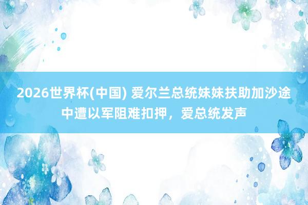 2026世界杯(中国) 爱尔兰总统妹妹扶助加沙途中遭以军阻难扣押，爱总统发声