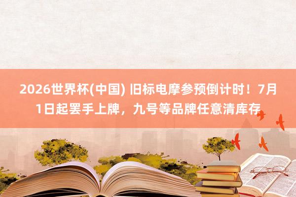 2026世界杯(中国) 旧标电摩参预倒计时！7月1日起罢手上牌，九号等品牌任意清库存