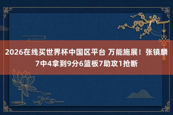 2026在线买世界杯中国区平台 万能施展！张镇麟7中4拿到9分6篮板7助攻1抢断