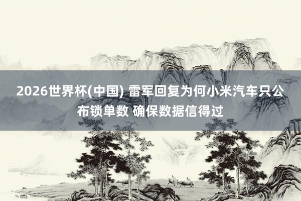 2026世界杯(中国) 雷军回复为何小米汽车只公布锁单数 确保数据信得过