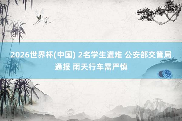 2026世界杯(中国) 2名学生遭难 公安部交管局通报 雨天行车需严慎