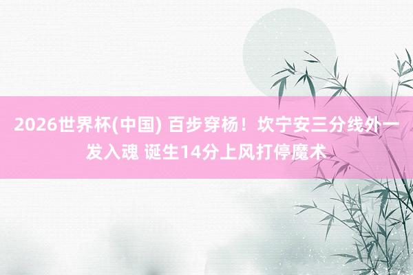 2026世界杯(中国) 百步穿杨！坎宁安三分线外一发入魂 诞生14分上风打停魔术