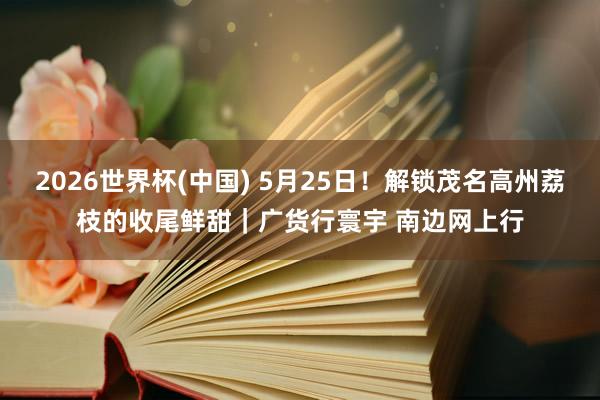 2026世界杯(中国) 5月25日！解锁茂名高州荔枝的收尾鲜甜｜广货行寰宇 南边网上行