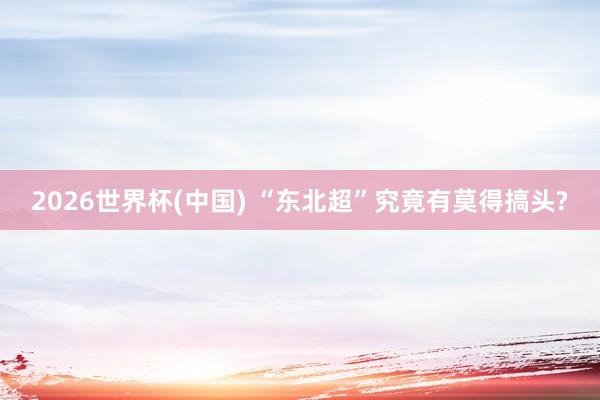 2026世界杯(中国) “东北超”究竟有莫得搞头?