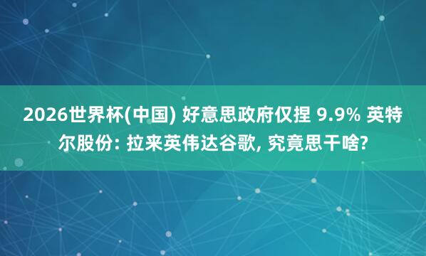 2026世界杯(中国) 好意思政府仅捏 9.9% 英特尔股份: 拉来英伟达谷歌， 究竟思干啥?