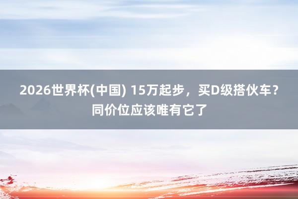 2026世界杯(中国) 15万起步，买D级搭伙车？同价位应该唯有它了