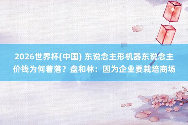 2026世界杯(中国) 东说念主形机器东说念主价钱为何着落？盘和林：因为企业要栽培商场