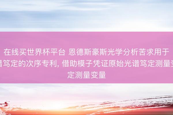 在线买世界杯平台 恩德斯豪斯光学分析苦求用于光谱笃定的次序专利， 借助模子凭证原始光谱笃定测量变量