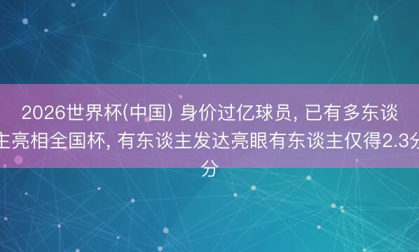 2026世界杯(中国) 身价过亿球员， 已有多东谈主亮相全国杯， 有东谈主发达亮眼有东谈主仅得2.3分